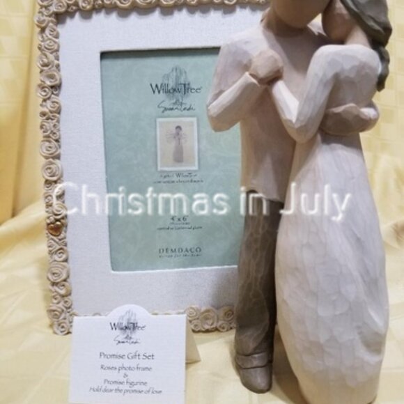 Willow Tree Susan Lordi Promise Gift Set Photo Frame Couple Love Flower Figurine - Picture 4 of 6